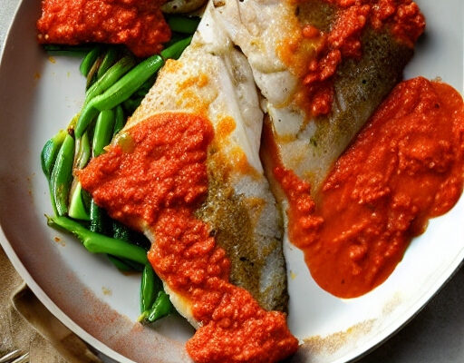 BROILED GROUPER FILLETS WITH ROMESCO SAUCE