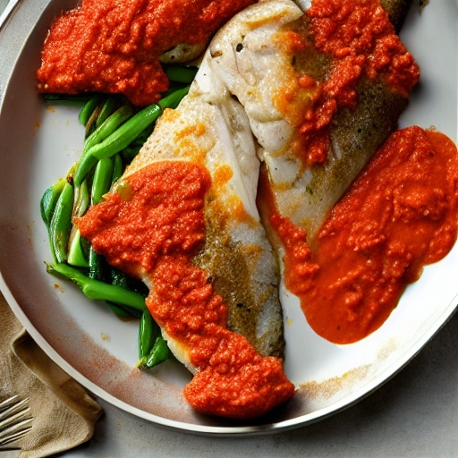 BROILED GROUPER FILLETS WITH ROMESCO SAUCE