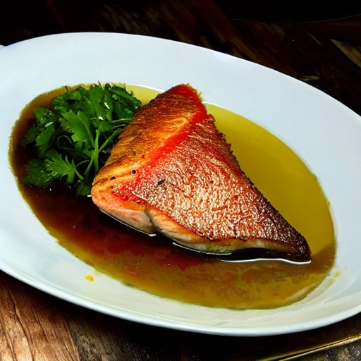 Pan Seared Red Snapper With Ginger Broth